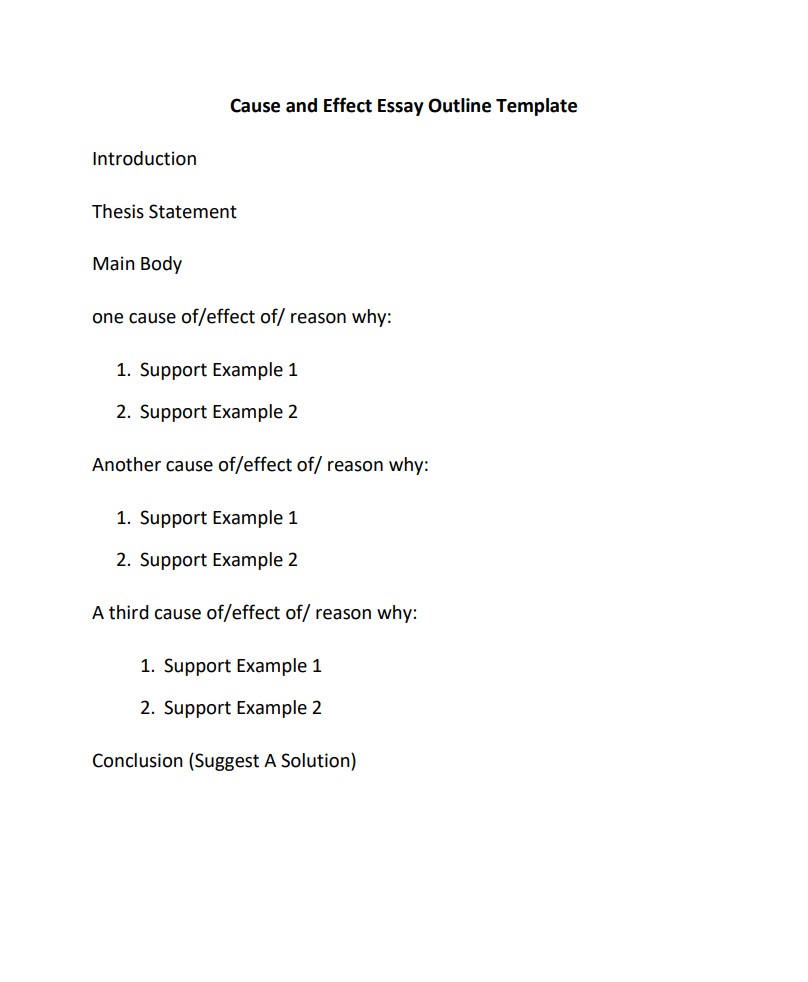 cause and effect examples essays