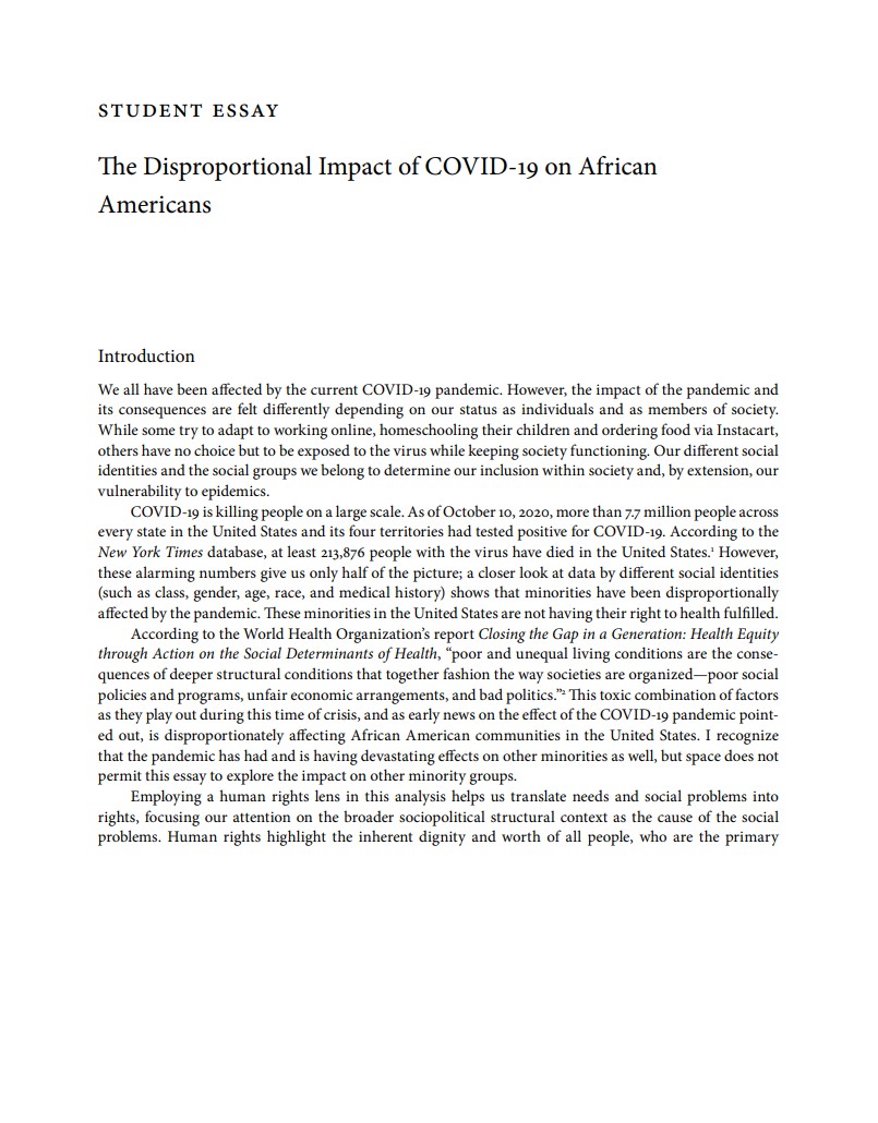 cause and effect of coronavirus essay